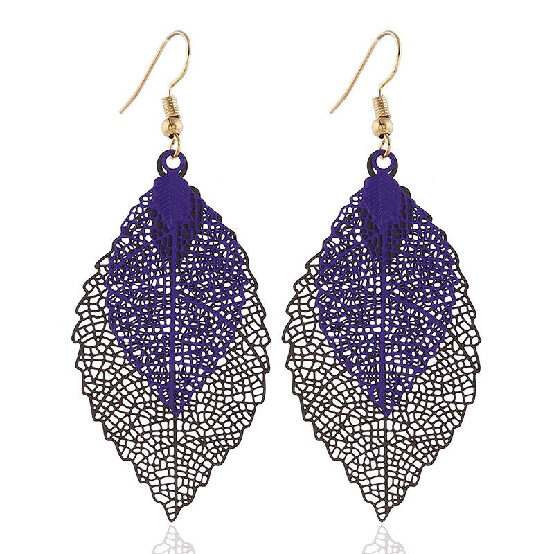 Purple & Brown Leaf Earrings