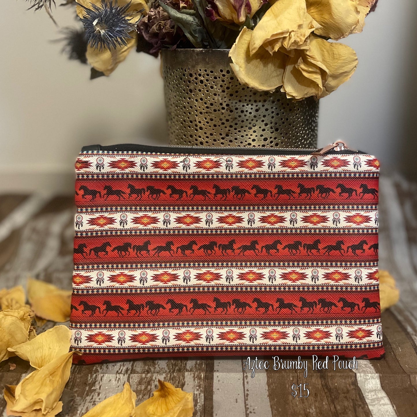Aztec Brumby Red Pouch