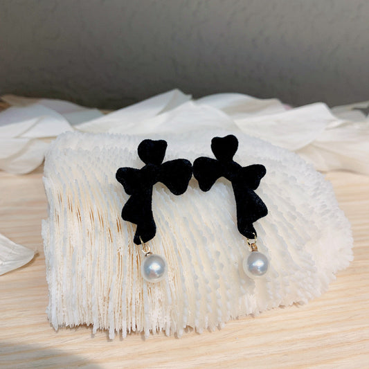 Bow Earrings - Black