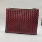 Burgundy Weave medium clutch