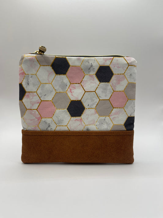 Pink Marble Geo/Tan