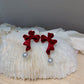 Bow Earrings - Red