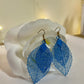 Blue Leaf Earrings