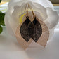 Black & Cream Leaf Earrings