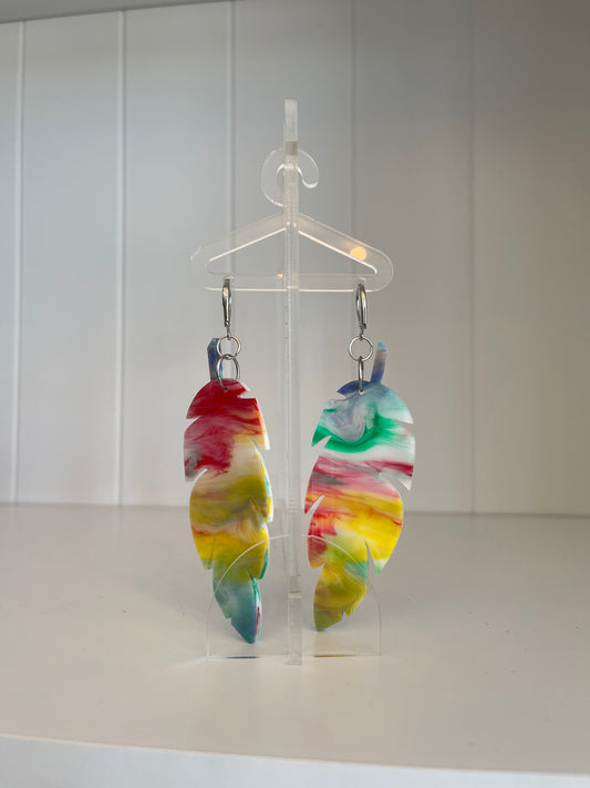 Feather Earrings Coloured