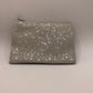 Stone/Silver Faux Leather Pouch