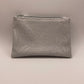 Grey Embossed Faux Leather Pouch
