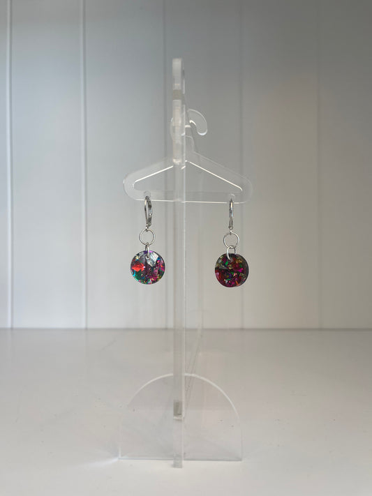 Pink Glitter Earrings