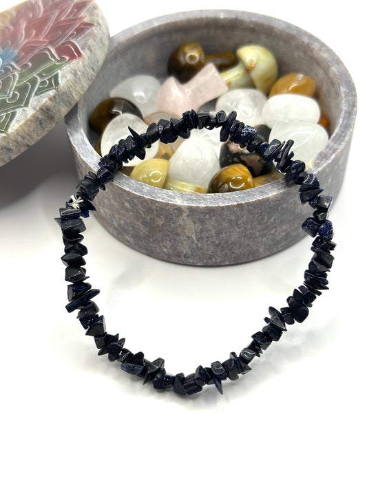 Blue Sandstone Chip Bracelet