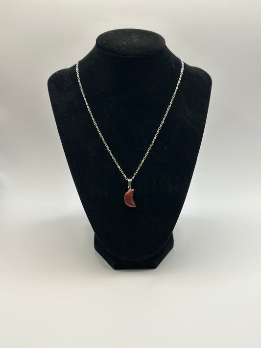 Red Jasper Crystal Moon Necklace