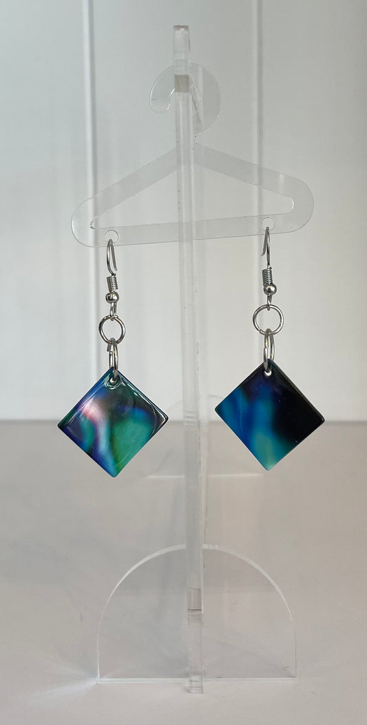 Abalone Print Diamond Shell Earring