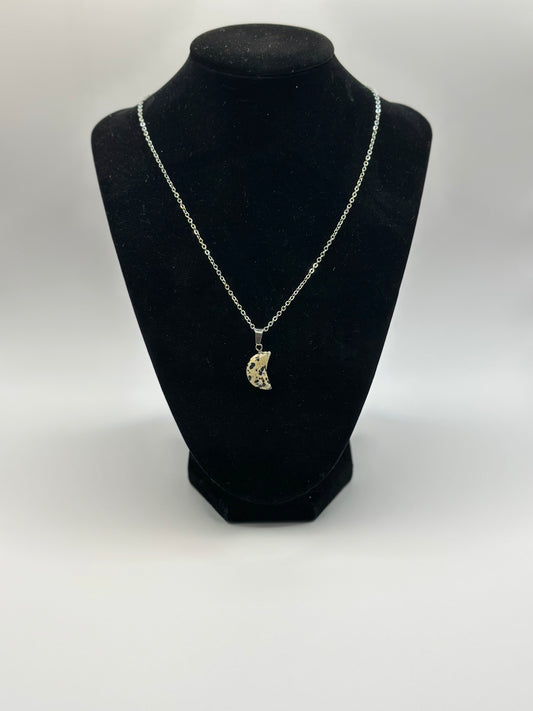 Dalmatian Crystal Moon Necklace